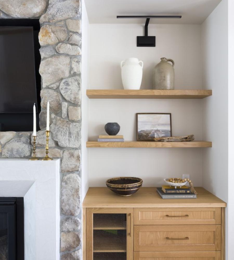 Custom TV unit with fire place and built ins